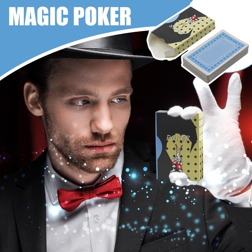 Deck Cards for Trick Paper Trick Props Poker Deck Collectible Entertainment Poker Stage Performance Props with Instruction