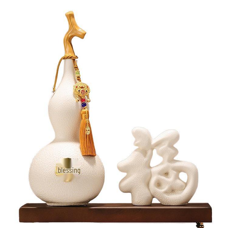 Double Fortune Gourd Ornament for Home Decor: Entrance, Hallway, Living Room, or TV Cabinet