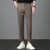 Light Luxury Winter Woolen Trousers Men's Casual Pants Men's Slim Straight Trousers British Elastic Casual Trousers Nine Points