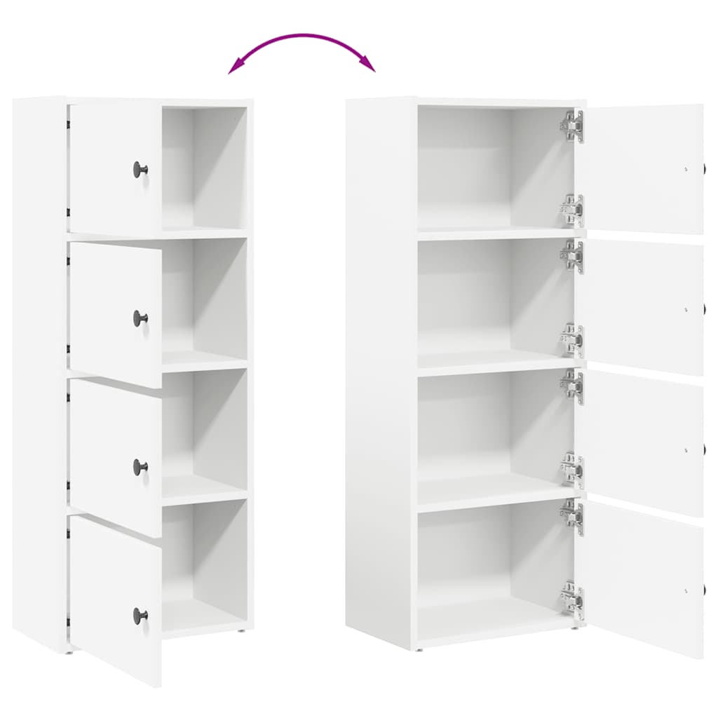 Bookshelf White 40x24x102 cm Engineered Wood