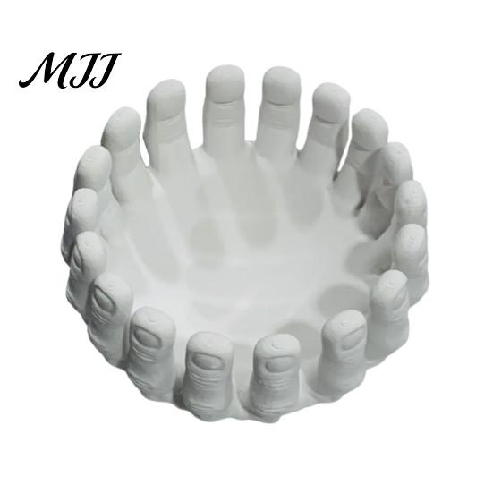 Smooth Surface Candy Holder Gothic Halloween Skeleton Hands Bowl Stand Practical Small Item Storage Lightweight Compact Container Desktop Decor