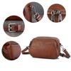 Small Round Bag Hand Painted Shoulder Bag Soft Leather Large Capacity Top Layer Cowhide Mini Bag for Women