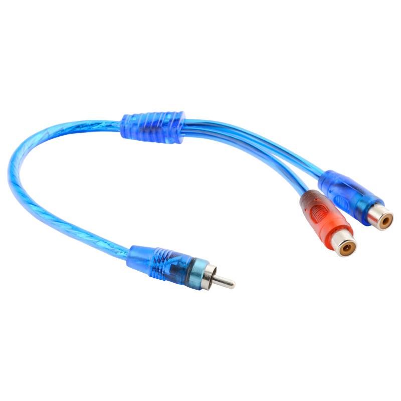 Hochwertiges Auto MP3 Audio Cinch 1 Stecker auf 2 Buchsen Y Splitter Kabel Adapterkabel Konverter Auto Aux Verstärker Auto Lautsprecher Adapter