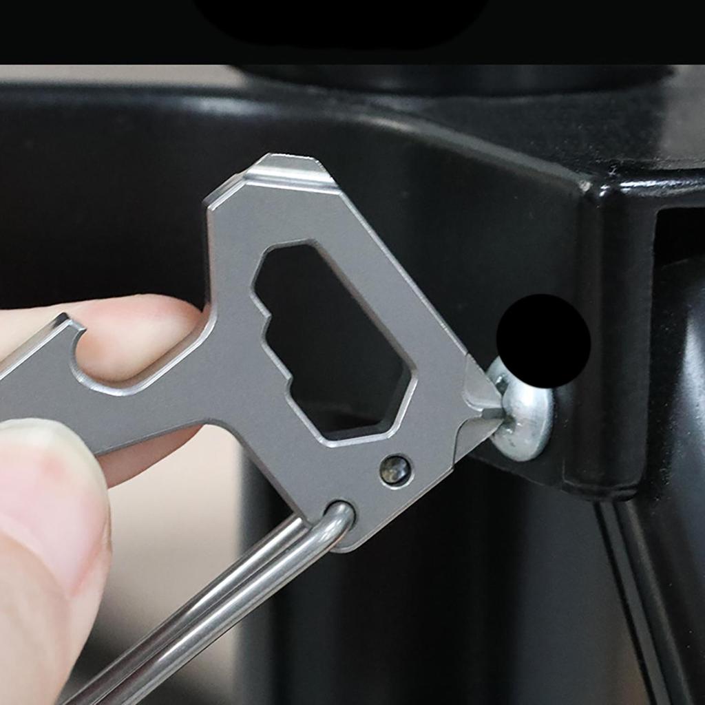 Titanlegering Midje Nyckelring Bilnyckelring Hänge Ultralätt Bärbar EDC Multi Utomhusverktyg för Korkskruv Skiftnyckel Skruvmejsel