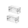 Suction Holder Tissue Holder, Wall Mount Dispenser Box, NoDrill Bathroom Organizer Clear Gray 1pc