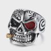 Men's Retro Diamond Skull Ring with Dragon Pipe - Halloween Jewelry