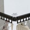 Aluminum Alloy Foldable Wall-mounted Clothes Drying Rack, No Drill Balcony Hanger for Hotel/Home Indoor Outdoor Use