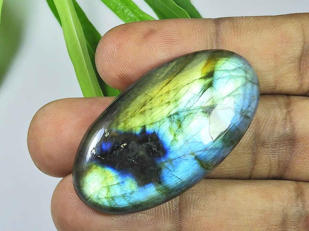 26X45X5MM Multi Feuer Labradorit Oval Cabochon Lose Natürlicher Edelstein 64Cts. SK-3981