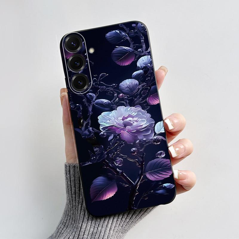 For Samsung Galaxy A26 A36 A56 5G Casing New Design 2024 Heart Printed Black Matte Soft Silicone Protective Cover Case