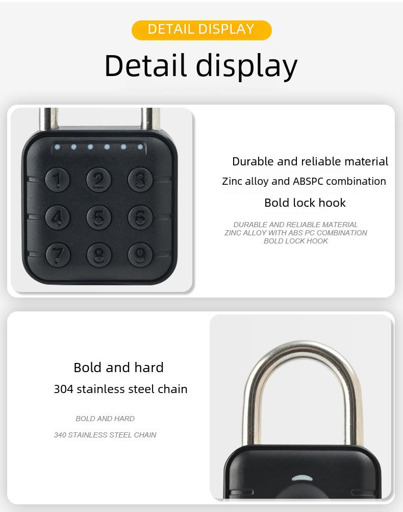 Smart Waterproof Padlock for Home, Dorm, Drawer, or Garage