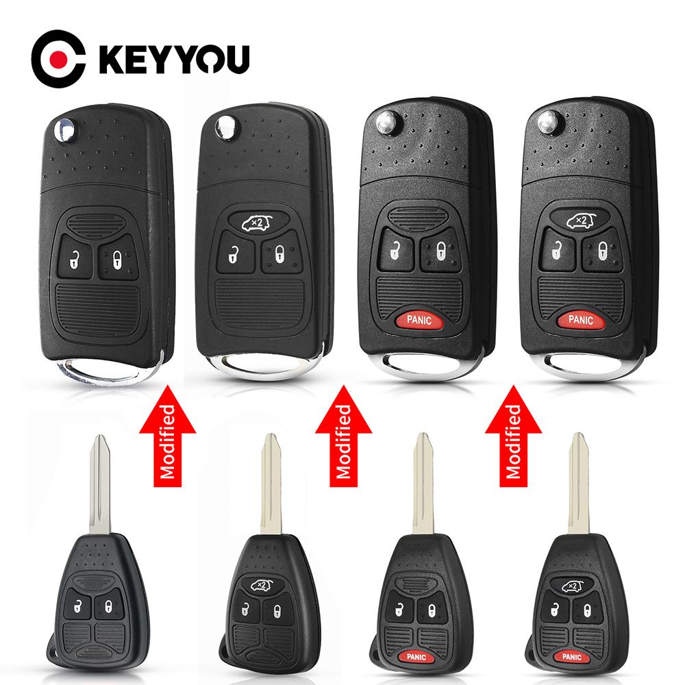 2/3/4 Knops Afstandsbediening Flip Klap Sleutel Behuizing Case Voor Chrysler Sebring Pacifica Dodge Avenger Nitro Jeep Wrangler Liberty