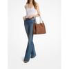 Michael Kors Christina Gold Metal Logo Cow Leather and Artificial Leather Hand Shoulder Bag Large Size Women's Brown