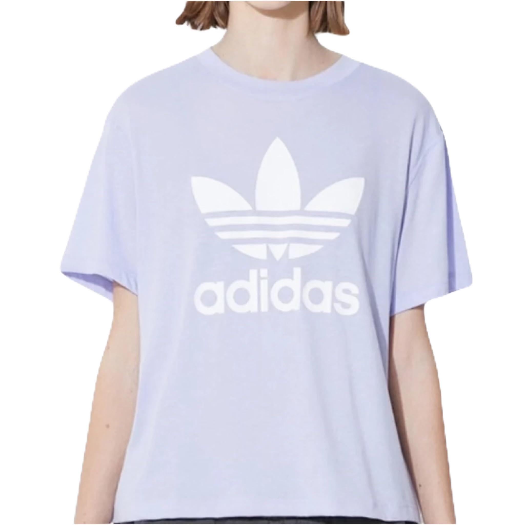 

adidas Originals Adicolor Trefoil Boxy Size M IN8439 Violet T-Shirt, Women s, (Bust 79-82cm), фиолетовый
