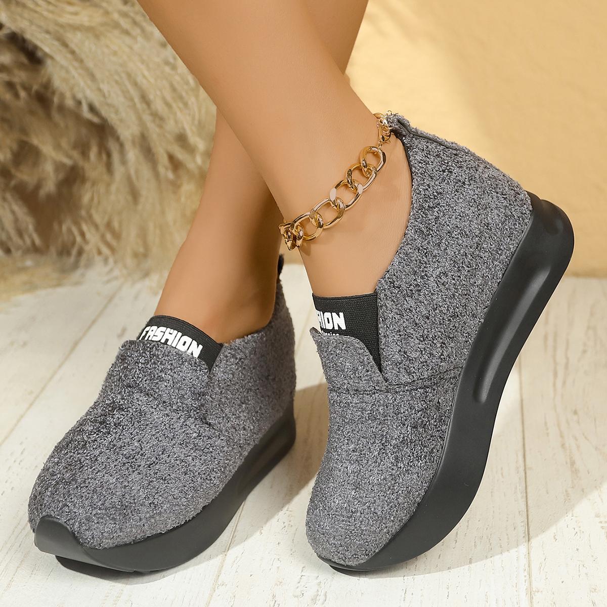 

Fashion Fashion Slip On Platform Sneakers for Women Casual Non Slip Thick Sole Sports Shoes Woman Comfortable Loafers Zapatos Mujer 2025 42 серый