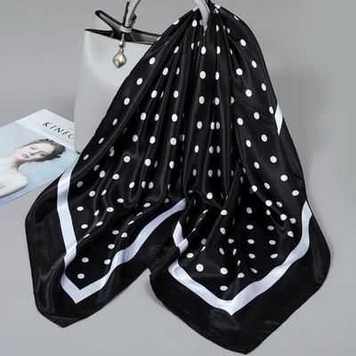 90cm Polka Dot Muster Schal für Damen Frühling Sommer Dünner Imitation Seide Köper Schal für Modisches und Vielseitiges Turban Schal