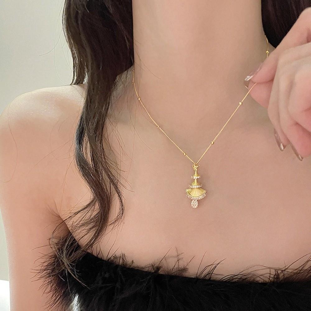 Chaîne Dorée à la Clavicule en Métal Brossé Pendentif de Cou Exquis Haut de Gamme Femmes