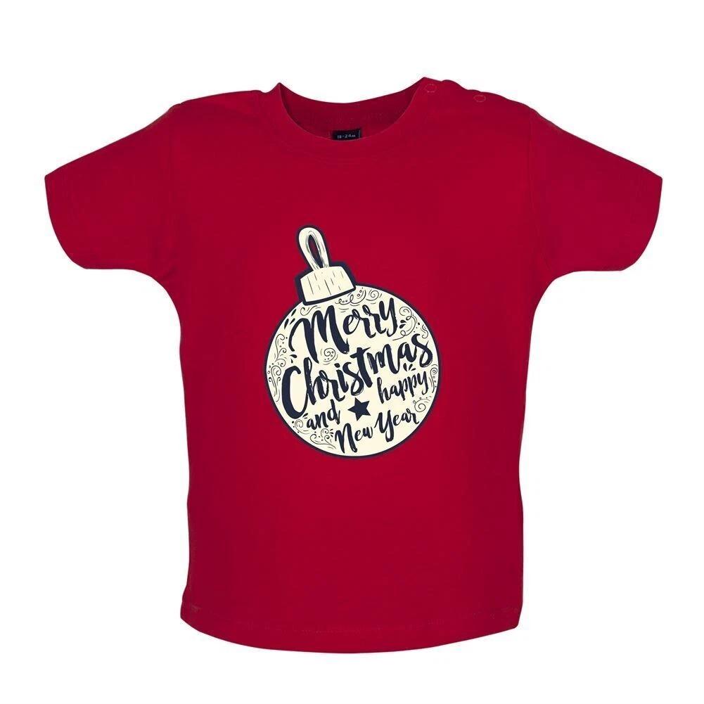 Merry Xmas Bauble - Baby Kids Boys Girls Unisex T-Shirt / Babygrow - Christmas Festive Funny Love Santa 100