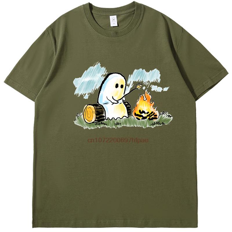 Hallowmas Funny Campfire Graphic T Shirts Fashion Print T Shirt Unisex Cotton New Shirts And Tshirts Round Neck Tshirt