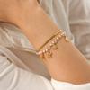 Ozean Elemente Edelstahl Armband Set Schmuck Muschel Seestern Anhänger Perlenkette Schlangen Kette Dreiteiliges Set