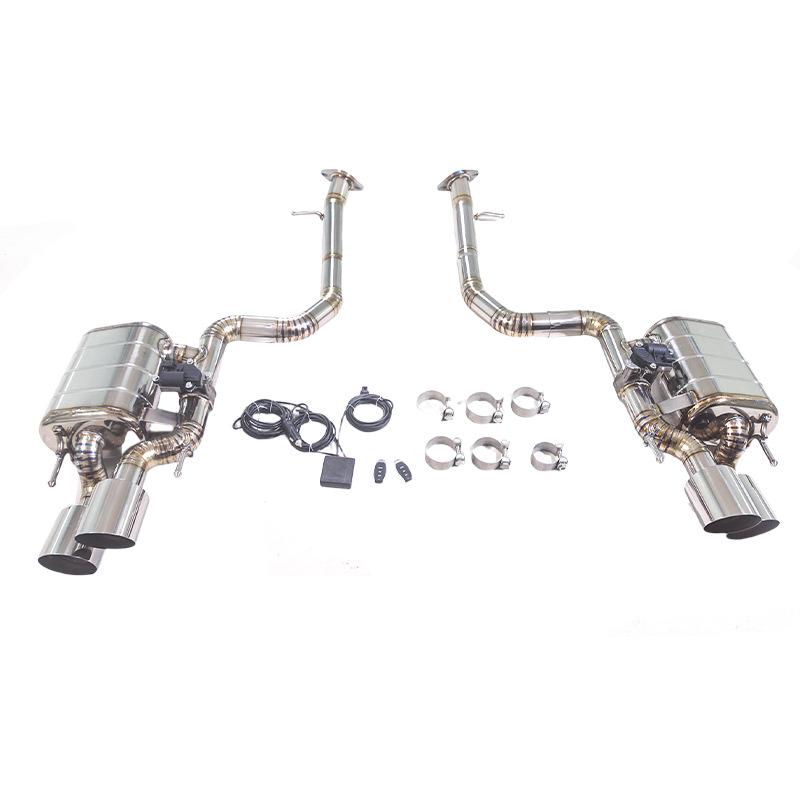 Enhance your 2022 Lexus RCF 5.0L with a titanium alloy dual-muffler, dual-valve quad-exhaust system.