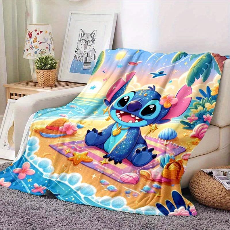 1pc Stitch Printing Blanket - Soft, All-Season Throw for Living Room, Bedroom,Personalized Gift with Adorable Cartoon Design