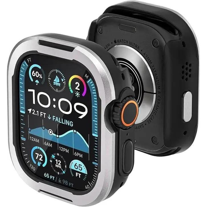 Metal + TPU Case Protector Frame Cover For Apple Watch 49mm 45mm 44mm 40mm 41mm For iWatch Series 10 9 8 7 6 5 4 SE Ultra 2 49mm