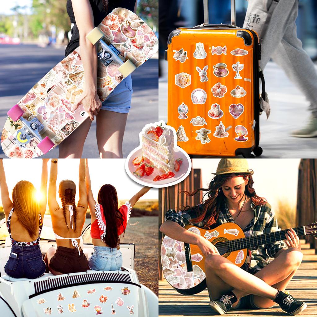 50Pcs/Set Pink Ballet Girls Styles Series 02 Stickers DIY Fashion Waterproof Doodle Decals Stickers