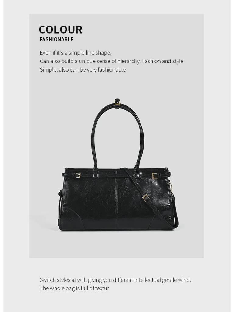 2024 Retro European & American Women's Baguette Shoulder Bag - Large Capacity, Autumn/Winter Collection