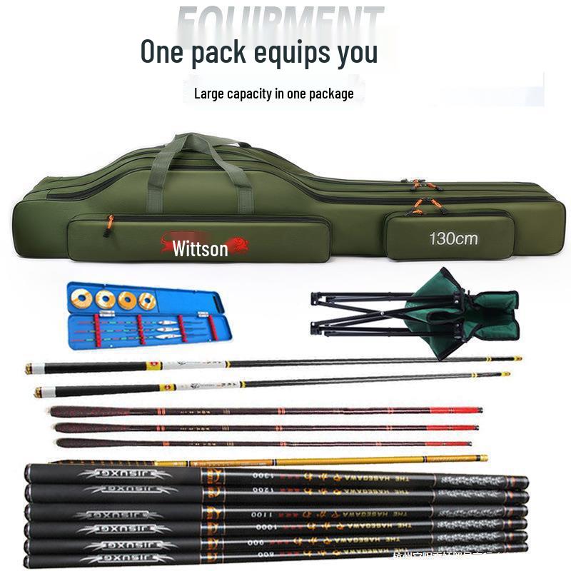 Waterproof Multifunctional Fishing Rod and Tackle Bag - Lightweight with Large Capacity