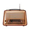 Retro Wooden FM/AM/SW Radio with Bluetooth, MP3 Playback, and Card Slot