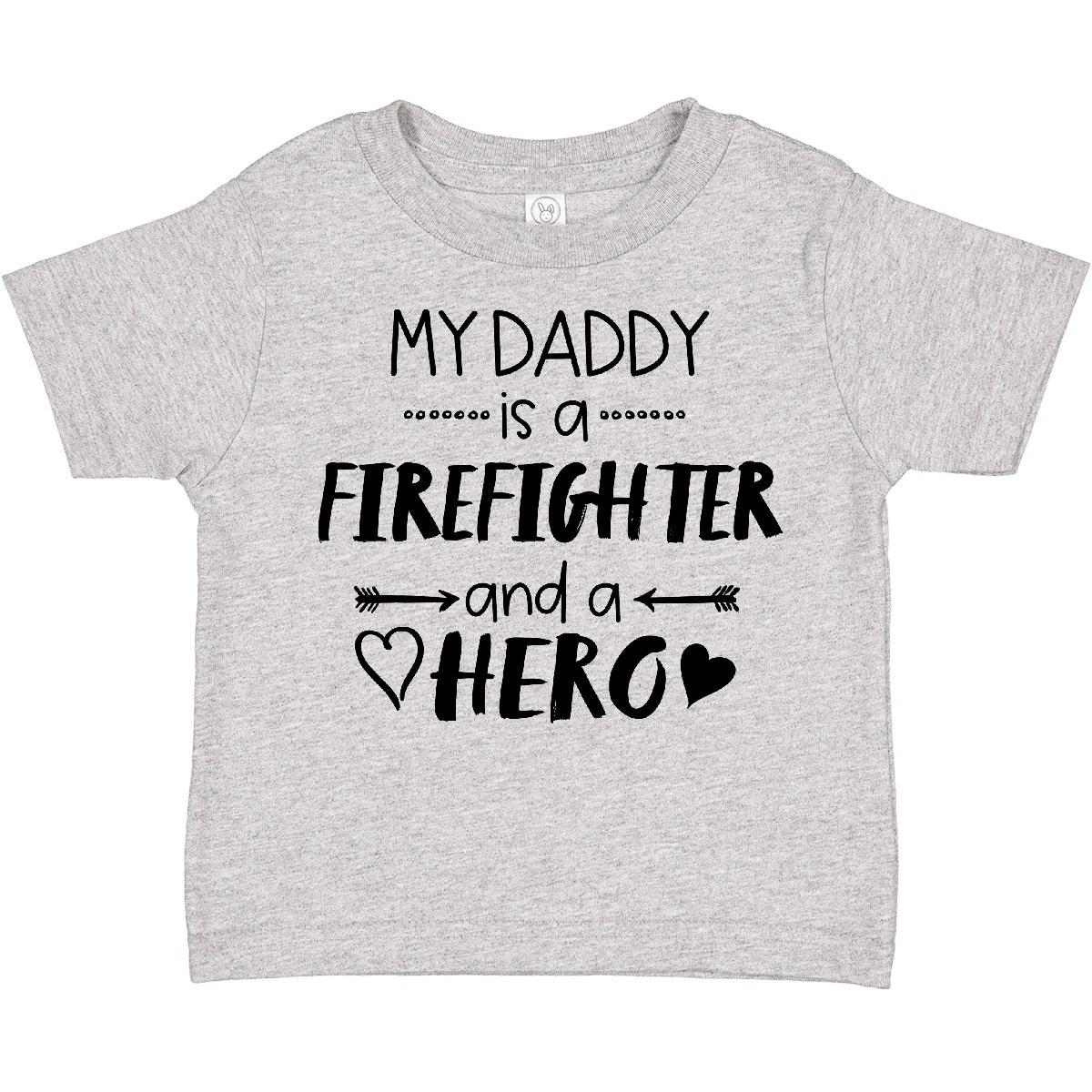 Inktastic My Daddy Is A Firefighter And A Hero Toddler T-Shirt Occupations Child 150