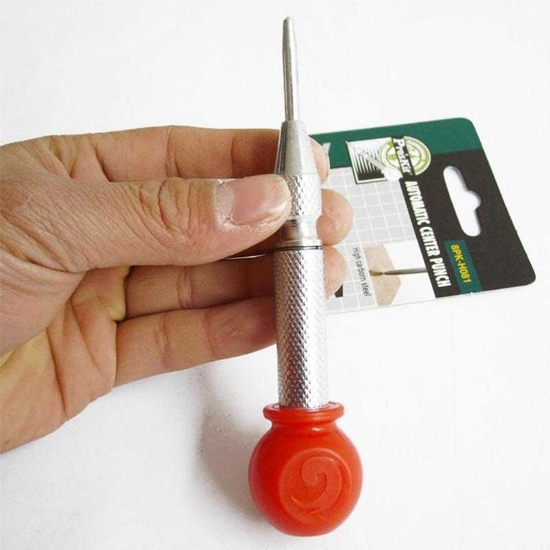 Hot Yellow and Silver Automatic Center Punch Spring Loaded Chrome Rivet Screw Auto Mark Hole Length 130mm