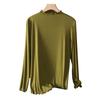 Women's Korean Style Modal Long Sleeve Base Layer T-shirt, Half-High Neck, Plus Size, Thin, Solid Color, Autumn Top