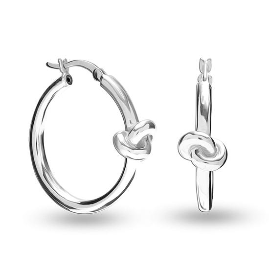 LeCalla S925 Sterling Silver Jewelry Celtic Love-Knot Hoop Earrings for Teen Women
