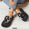 Fashion 2025 Summer Women Slippers Cute DIY Flower Platform Sandals Casual Indoor Outdoor Clogs Beach Slides Female Home Garden Shoes