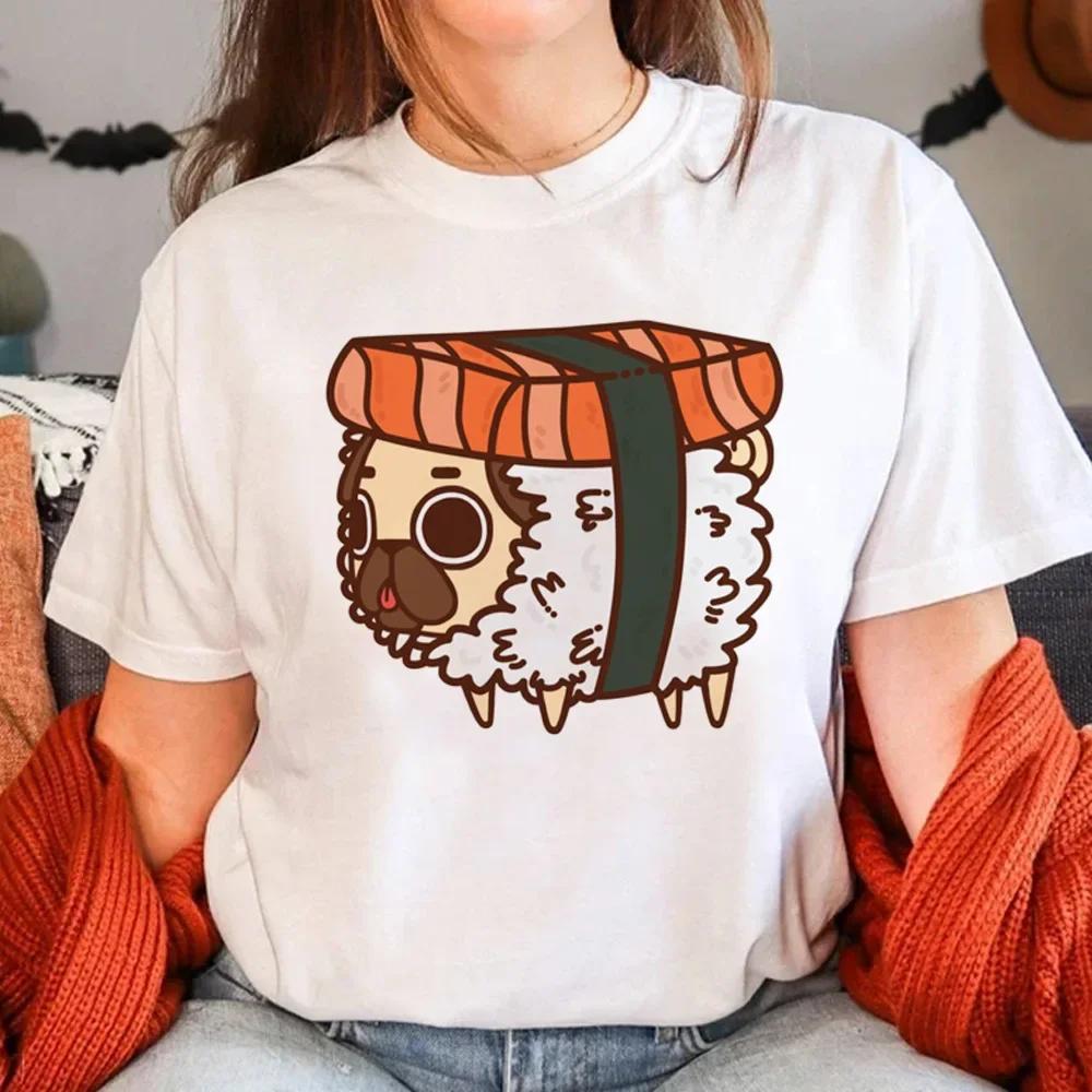 Sushi Tshirt Women Summer T-shirts Female Manga 2000s Clothing Graphic T Shirts Aesthetic Clothes Fashion Harajuku Personality