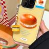3 Pcs Burger Pendant Cartoon 3D Pendant for Cats and Puppies Mobile Phone Hanging Rope Student Keychain