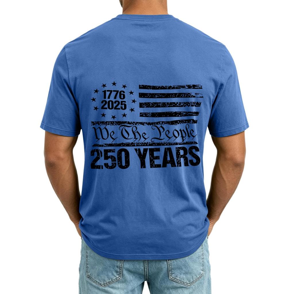 Men's V Neck Short Sleeve Casual Shirt with USA Print Pocket Design Lightweight Summer Top Comfortable Fit