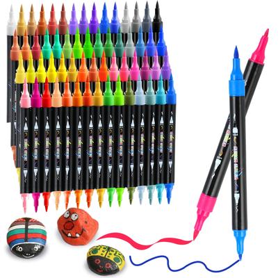 Acrylic Marker 60 Color Thick and Thin Can Be Written On Plastic for Painting Gift Set, Colors, Pen, Water-based Pen, Non-toxic, Waterproof,