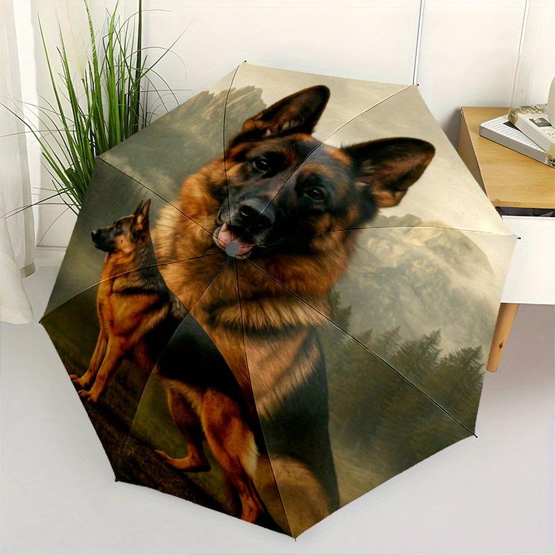 1pc German Shepherd And Puppy Umbrella - Foldable Durable Iron Frame Iron Rod Structure Suitable for All Seasons Portable Trav