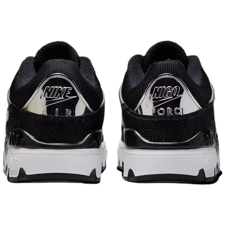 Nike Nigo x Air Force 3 Low Black Croc Unisex Sneakers Smoke-Grey Metallic-Platinum White HF7630-001