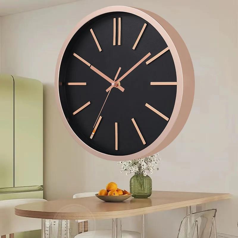 12 Inch Simple  Wall Clock Mute Does Not Tick Round Three-dimensional Wall Hanging Clock for Study Classroom Living Room School