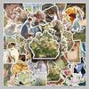 50pcs Vintage Oil Painting Cartoon Stickers for Journals, Laptops, Suitcases, and Creative Graffiti Art