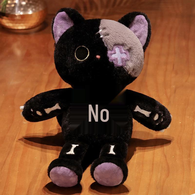 3D Plush Cat Skull Doll - Cute Cartoon Pillow & Creative Gift