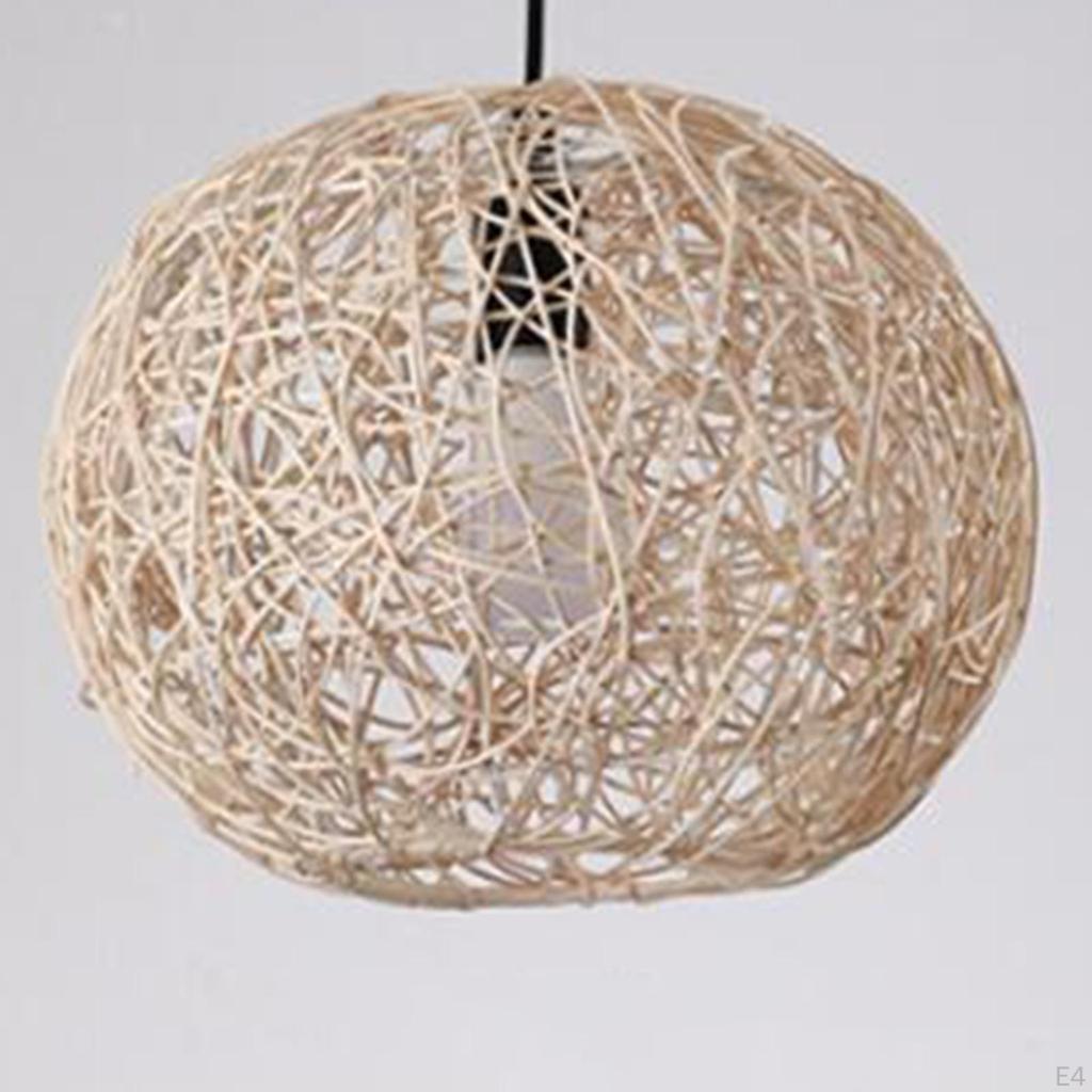 Grass Vine Pendant Light Fixture Retro Restaurant Tea Room Handmade Woven Hanging Chandelier Lamp