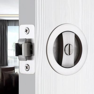 1pc Recessed Door Lock Privacy Pocket Door Lock Handle Lock Bathroom Sliding Door Invisible Indoor Locker Keyless Hardware
