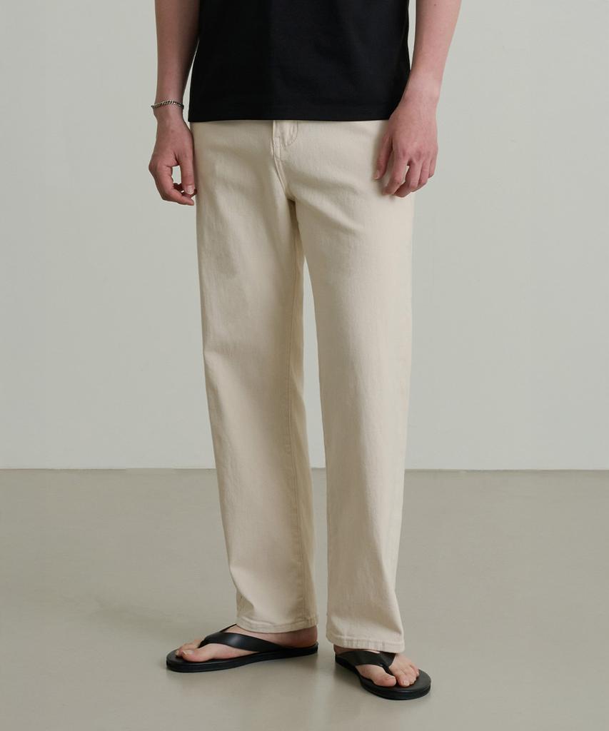 CREEDMENS Flat Semi-Wide Chino Pants (Cream Beige)