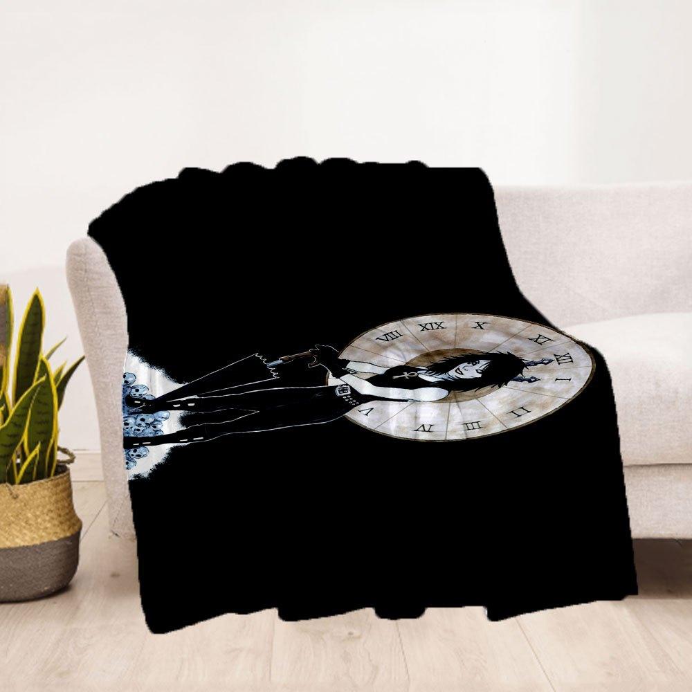 Timeless Elegance: Gothic Clock Wall ArtBlanket Flannel Throw Blanket for Sofa, Bed, Travel, Camping, Office, Couch, Chair