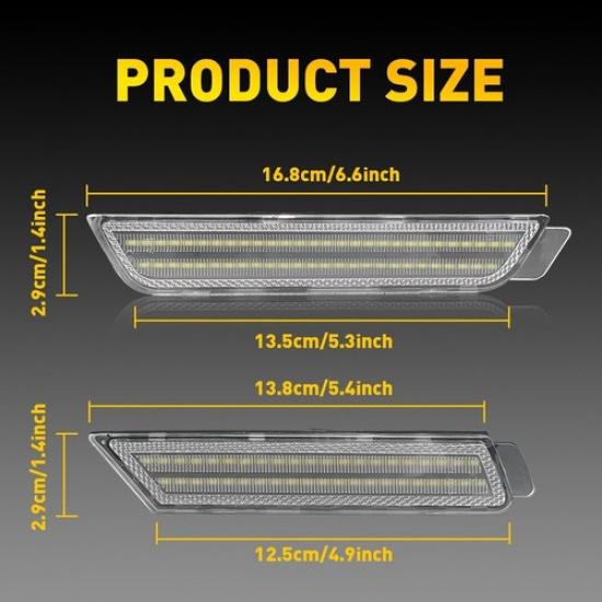 For 2010-2015 Chevy Camaro SS Style FrontRear White LED Side Marker Lights USEA