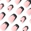 Wearable Black French Gradient Love Sweet Cool False Nail Art Tips 